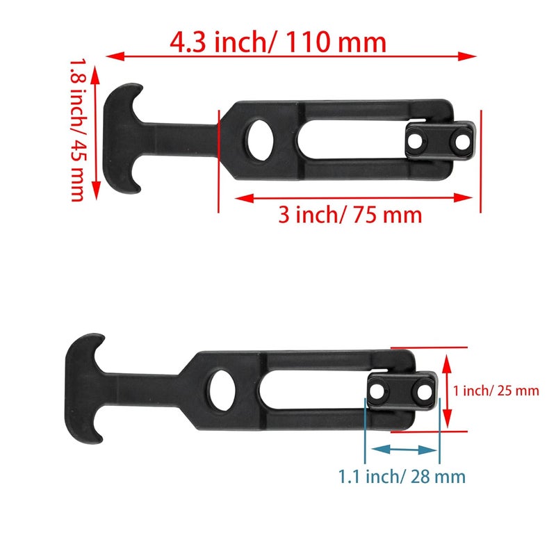 PDETVEO 4.4'' Rubber Flexible T-Handle Draw Latches, Black Rubber Hood Machine Draw Latches for Tool Box, Boat, Cooler, Golf Cart, Machine Equipment, 2pcs - Image 2